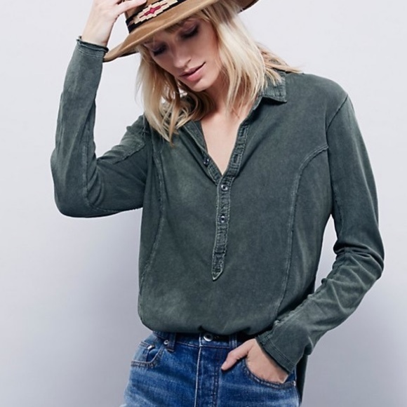 Free People Tops - Free People We The Free Blue Moon Henley